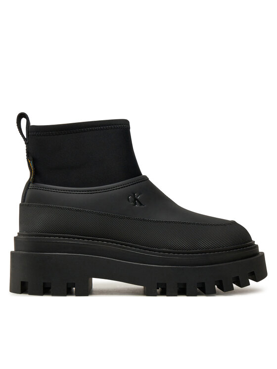 Calvin Klein Jeans Gumáky Flatform Rainboot Low Mg R YW0YW01560 Čierna