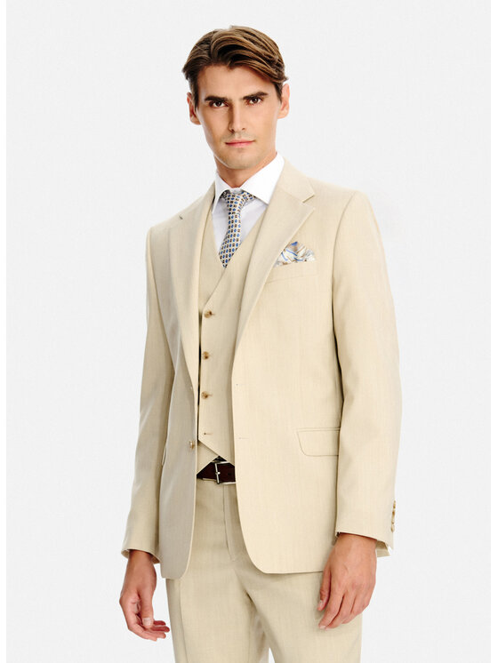 Pako Lorente Pako Lorente Marynarka P26SP-3G-022 Beżowy Slim Fit
