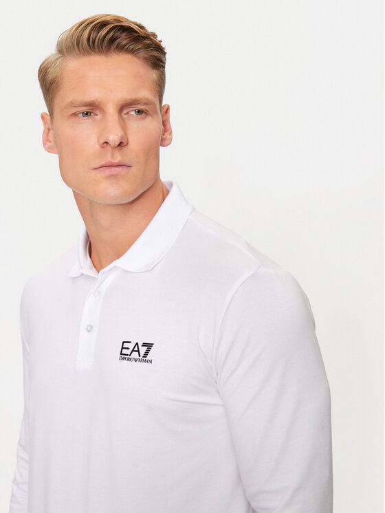 EA7 Emporio Armani EA7 Emporio Armani Тениска с яка и копчета 8NPF15 PJVQZ 1100 Бял Regular Fit