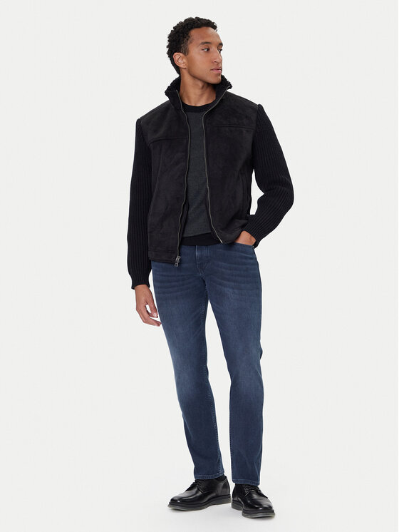 Guess Guess Μπουφάν από απομίμηση δέρματος M5BR79 Z5570 Μαύρο Regular Fit