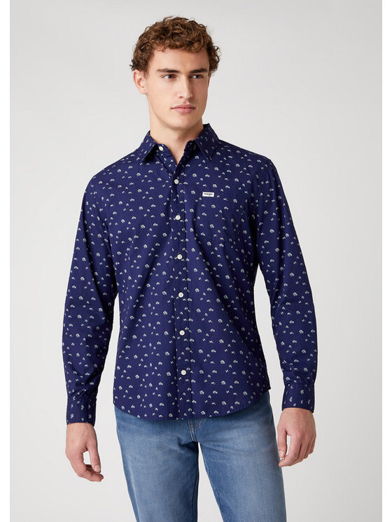 Wrangler Wrangler Camicia LS 1PKT SHIRT Blu Regular Fit