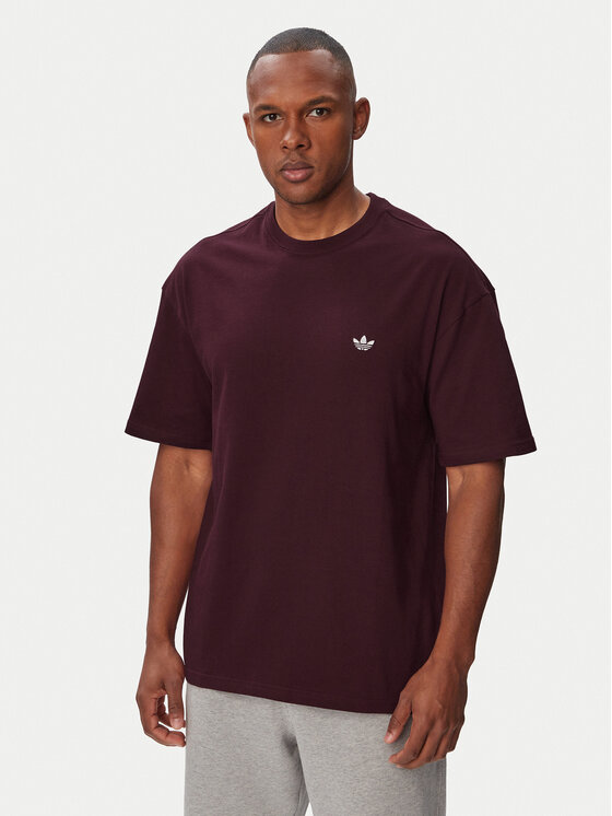 adidas adidas T-Shirt Trefoil Essentials Loose KV3139 Bordowy Regular Fit