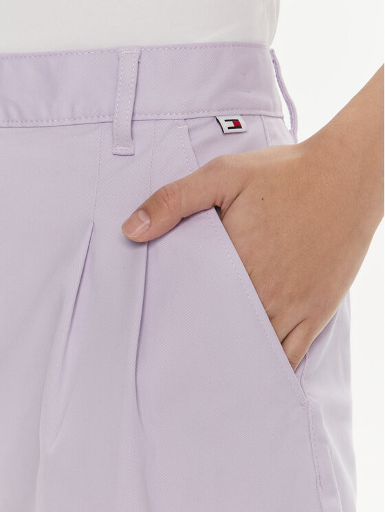 Tommy Jeans Tommy Jeans Kratke hlače iz tkanine Claire DW0DW17775 Vijolična Regular Fit