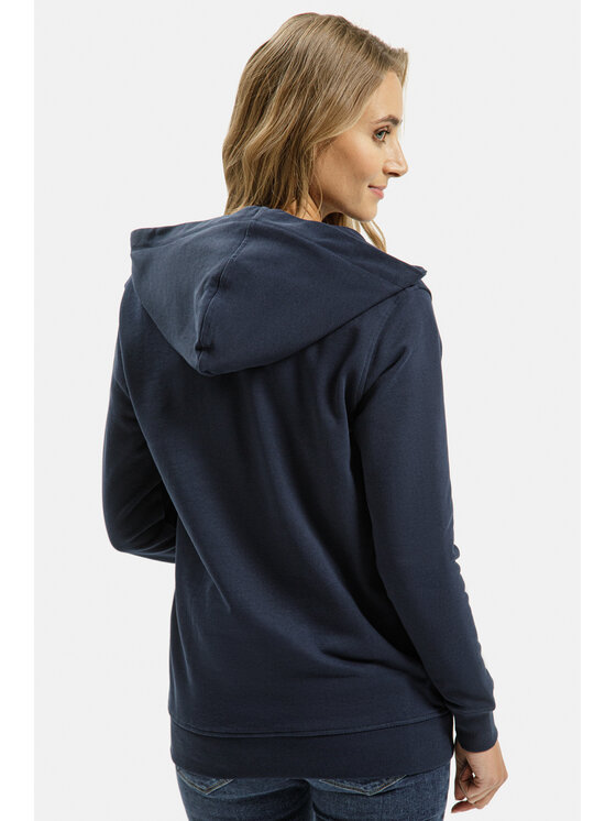 Cross Jeans Cross Jeans Bluza 65454-001 Granatowy Zipped Hoodie Fit