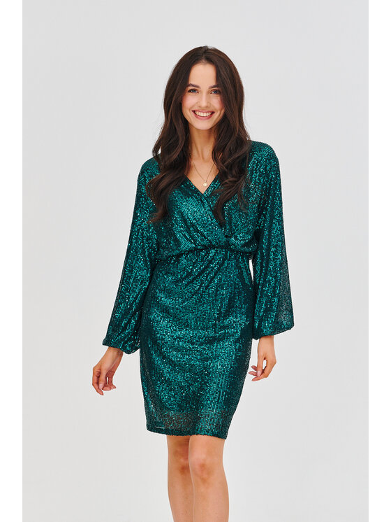 NAOKO NAOKO Večerné šaty Smoky Touch Zelená Regular Fit