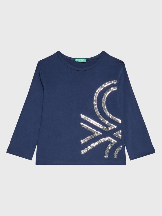 United Colors Of Benetton Bluză 3ATNC108H Bleumarin Regular Fit