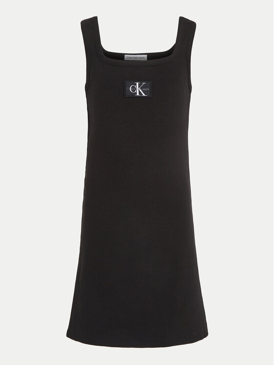 Calvin Klein Jeans Calvin Klein Jeans Sommerkleid Badge IG0IG02471 Schwarz Regular Fit