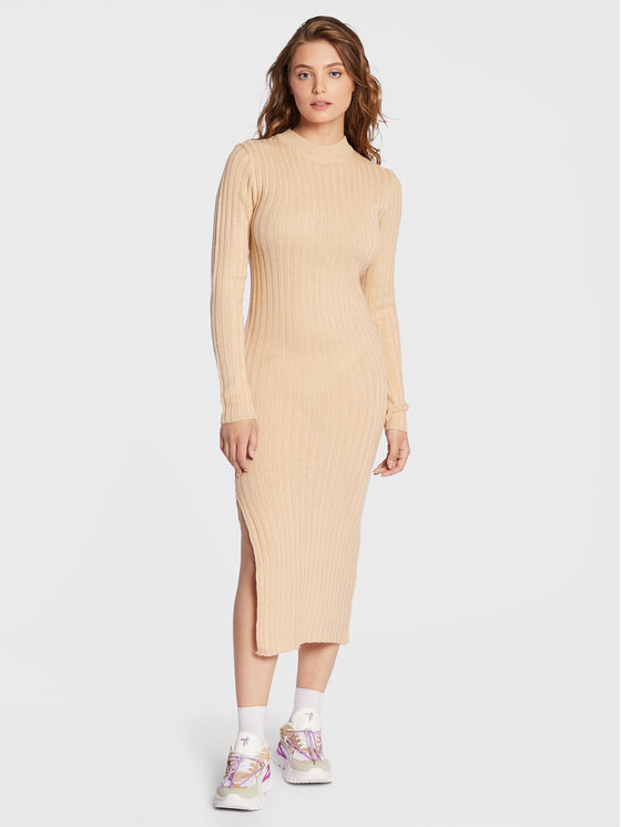 Brave Soul Rochie tricotată KD-230CUBOC Bej Slim Fit