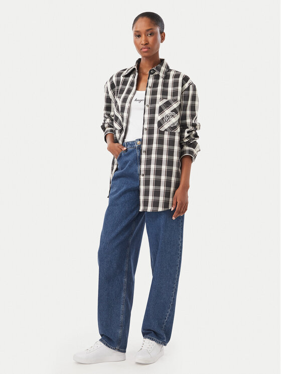 HUGO HUGO Ing Ecry_B 50569392 Fekete Regular Fit