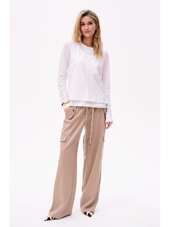 blue shadow blue shadow Bluzka Klarisa Écru Regular Fit