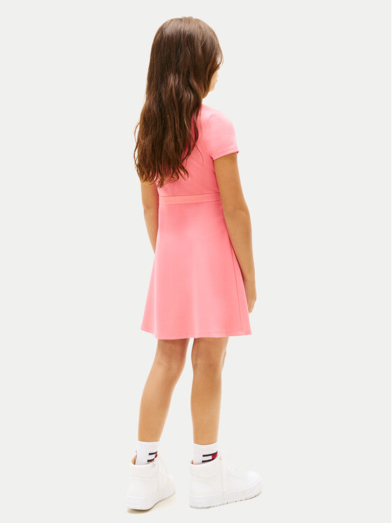Tommy Hilfiger Tommy Hilfiger Rochie de zi KG0KG09149 Roz deschis Regular Fit