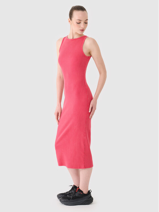 4F 4F Φόρεμα υφασμάτινο SS MIDSHOP TEXTILE Ροζ Slim Fit