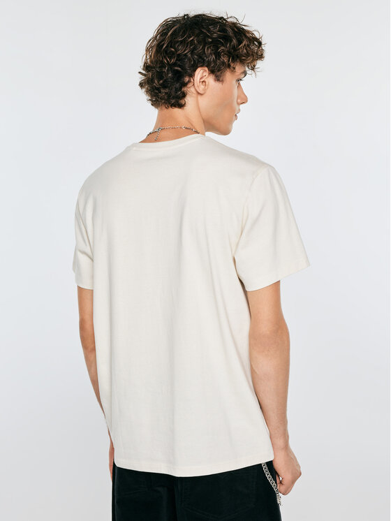 BIG STAR BIG STAR T-Shirt MELLER Kremowy Comfort Fit