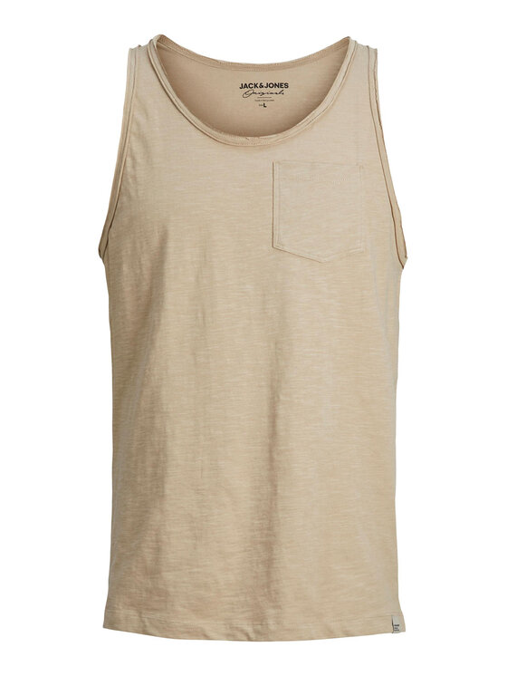 JACK & JONES Herren Tank Top – Lang Geschnitten, Weicher Jersey, Pigmentdruck