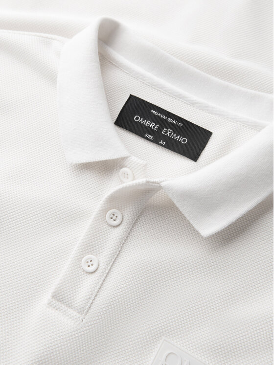 Ombre Ombre Polo L179 Biały Regular Fit