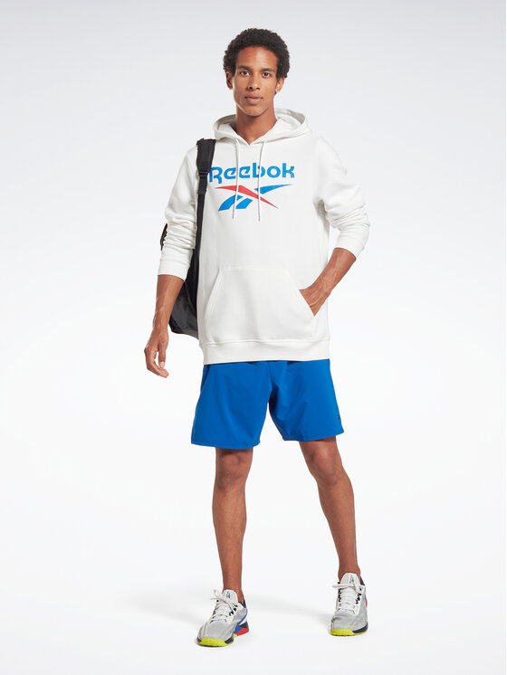 Reebok Reebok Felpa Identity Stacked Logo H54805 Bianco Regular Fit