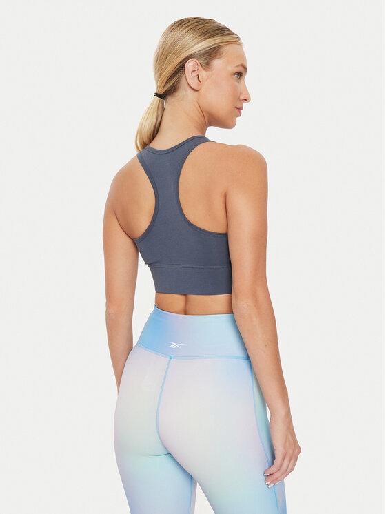Reebok Reebok Marškinėliai Big Logo Cotton Bralette 100076022 Pilka Slim Fit