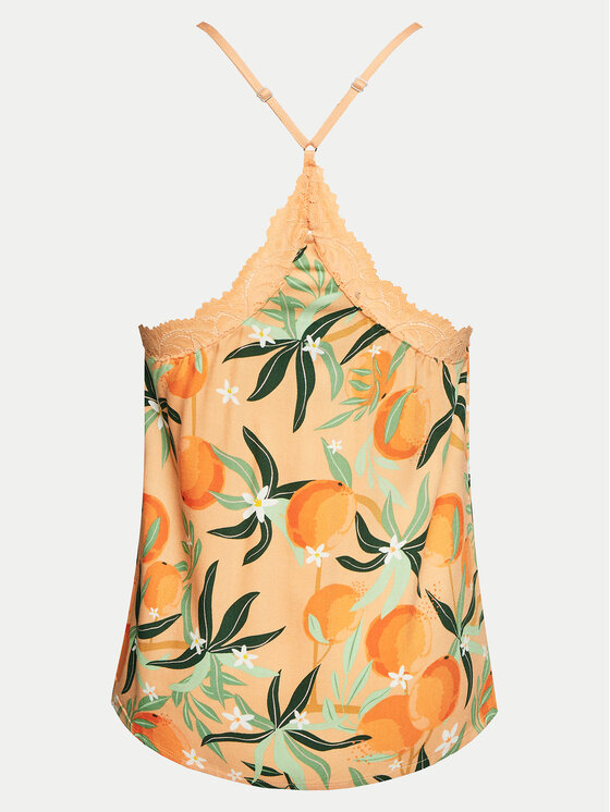 Hunkemöller Hunkemöller Zgornji del pižame Woven Lace 205764 Oranžna Regular Fit