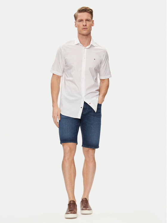 Tommy Hilfiger Tommy Hilfiger Jeansshorts Brooklyn MW0MW35176 Dunkelblau Straight Fit