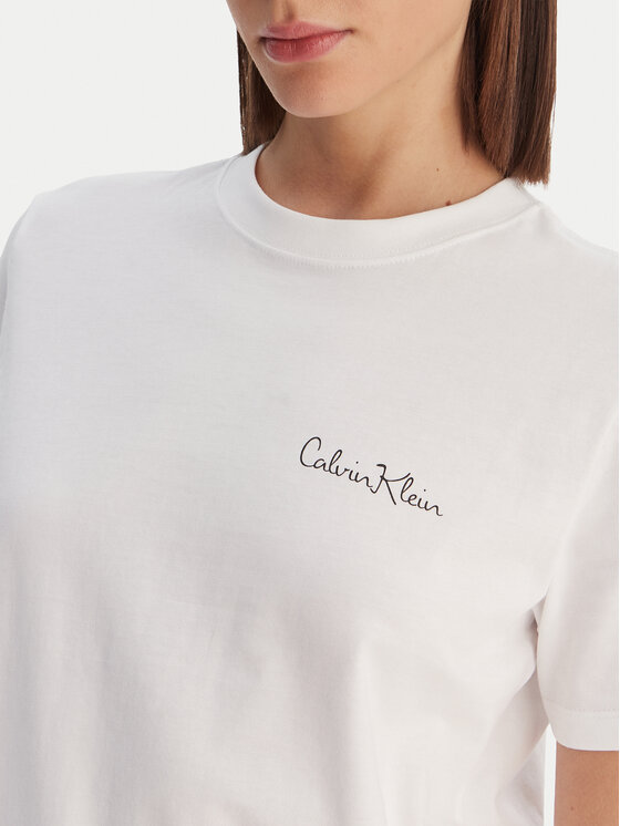 Calvin Klein Calvin Klein T-Shirt Calvin Klein-Lv047E809G Yaa LV047E809G Biały Classic Fit