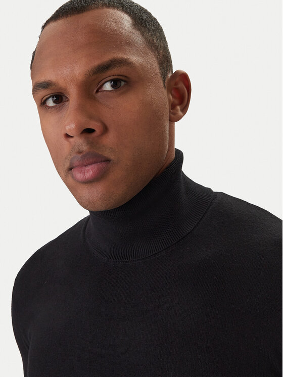 Jack & Jones Jack & Jones Rolák Emil Knit Roll Neck 12157417 Čierna Regular Fit