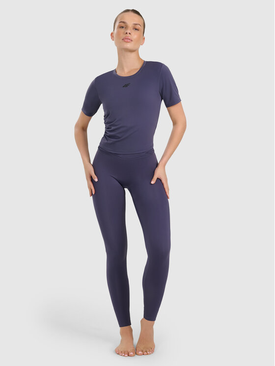 4F 4F Legginsy YOGA Granatowy Slim Fit