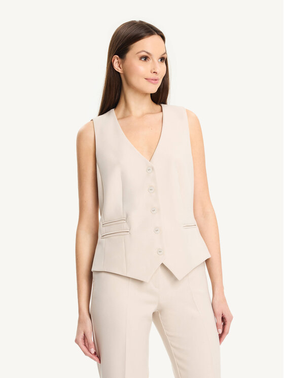 KMX KMX Kamizelka 192780001 Beżowy Fitted Fit
