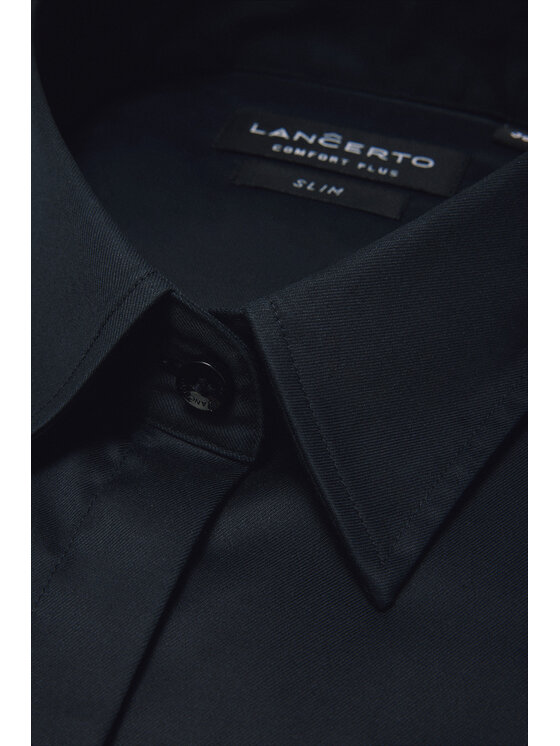 Lancerto Lancerto Koszula Koszula Damska Czarna z Bawełną Celebrian Slim KO073224000071 Czarny Slim Fit