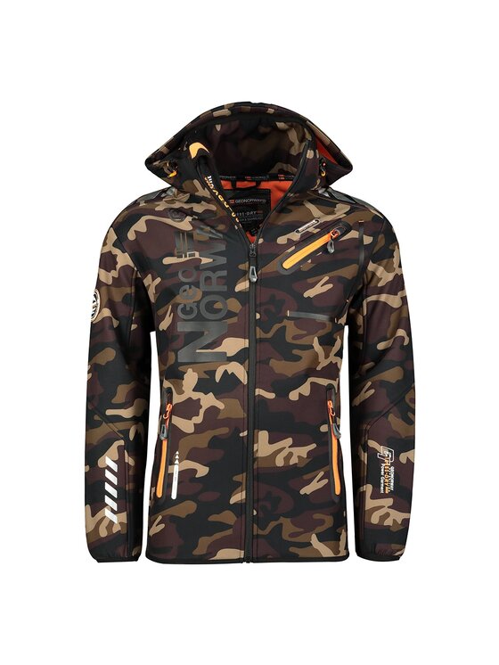 Geographical Norway Geographical Norway Kurtka softshell WU1057H-GN-KAKI-ORANGE Brązowy Regular Fit