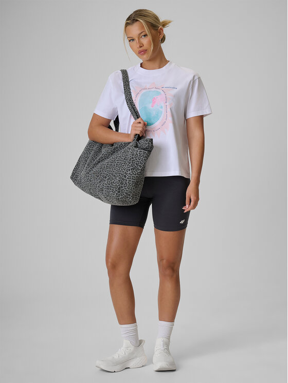 4F 4F T-Shirt FOB SUMMER Biały Loose Fit