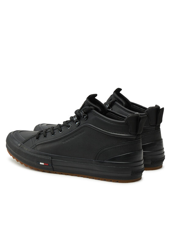 Tommy Hilfiger Tommy Hilfiger Сникърси Th Hi Vulc Cleat Lth FM0FM05313 Черен