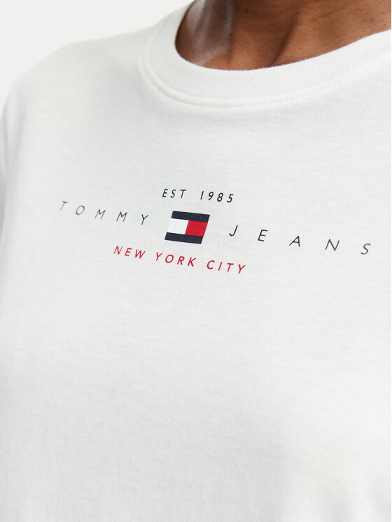 Tommy Jeans Tommy Jeans Marškinėliai Linear Ss Tee DW0DW22789 Kreminė Regular Fit