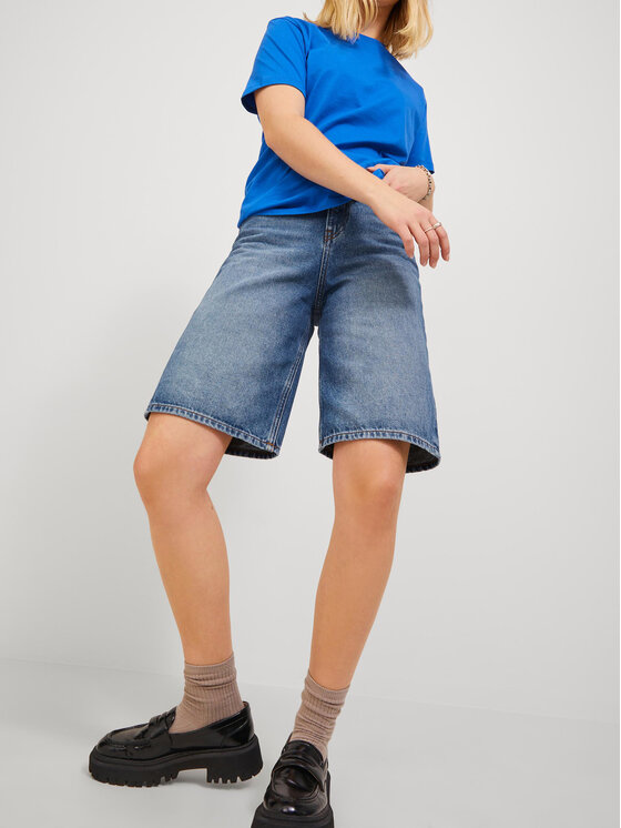 Pantaloncini di jeans 12224791 Blu Straight Fit