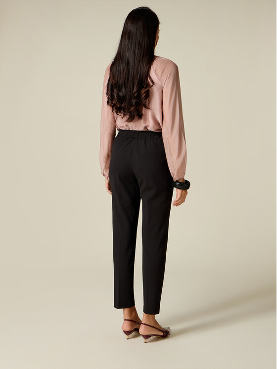 Oltre Oltre Pantaloni di tessuto P273J202580N033 Nero Skin Fit