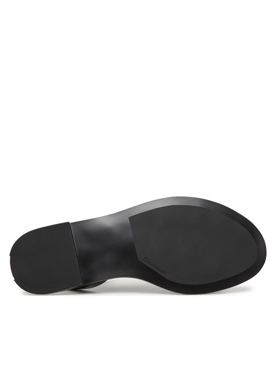 Calvin Klein Calvin Klein Sandály Flat Sandal W/Ck Hw - Lth HW0HW02367 Černá