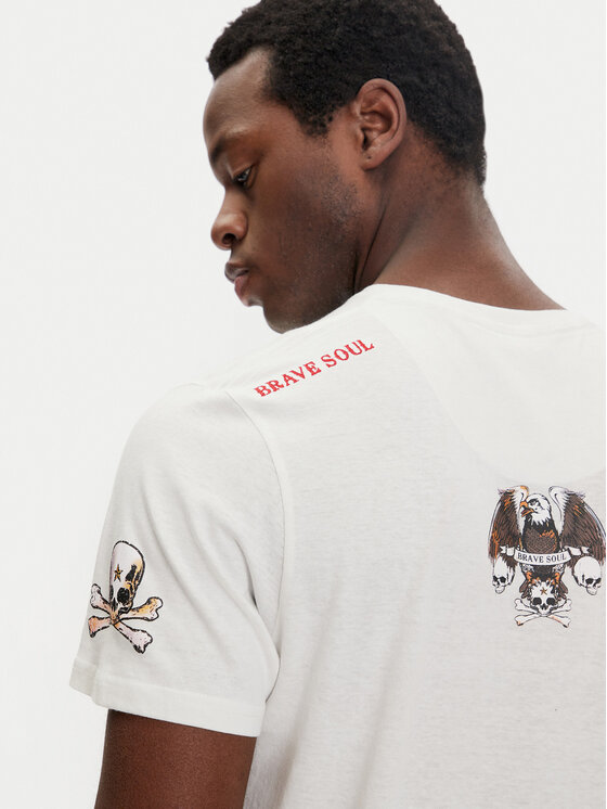 Brave Soul Brave Soul T-krekls MTS-149DYLAN Écru Regular Fit