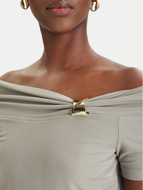 Guess Guess Bluza W6GP12 K2935 Khaki Regular Fit