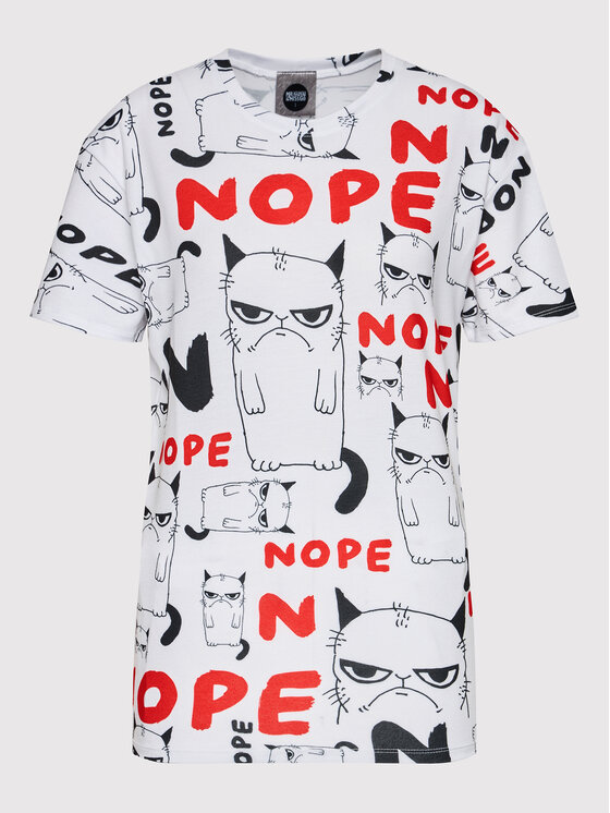 Mr. GUGU & Miss GO Mr. GUGU & Miss GO T-shirt Unisex Grumpy Nope Bianco Regular Fit