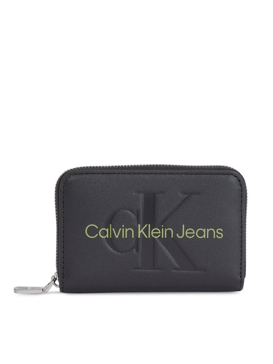 Portofel Mic de Damă Calvin Klein Jeans Sculpted Med Zip Around Mono K60K607229 Negru