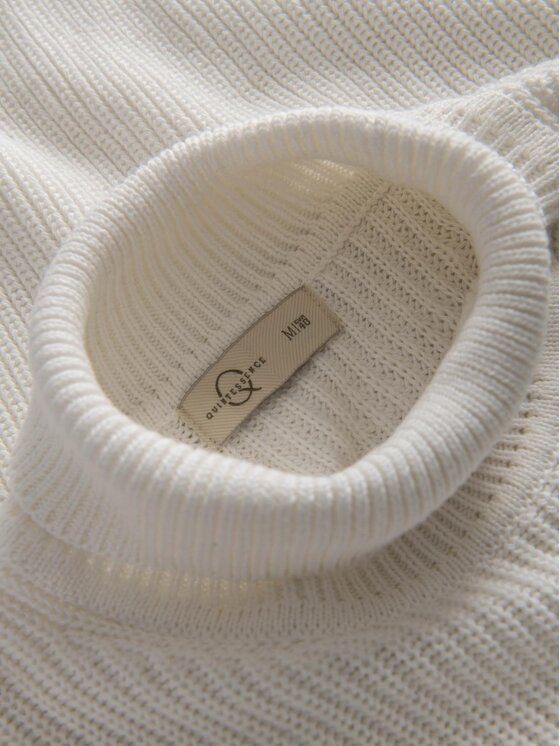 Ombre Ombre Sweter OM-SWTN-0162 Biały Regular Fit