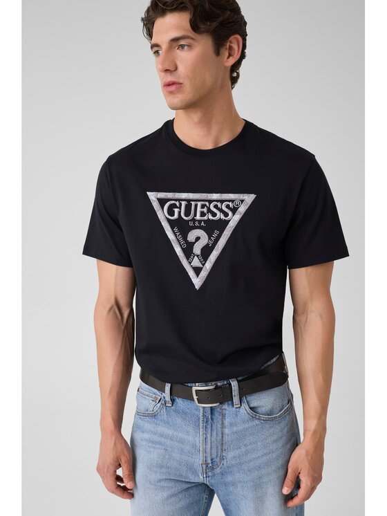 Guess Guess T-Shirt 183289 Černá Classic Fit