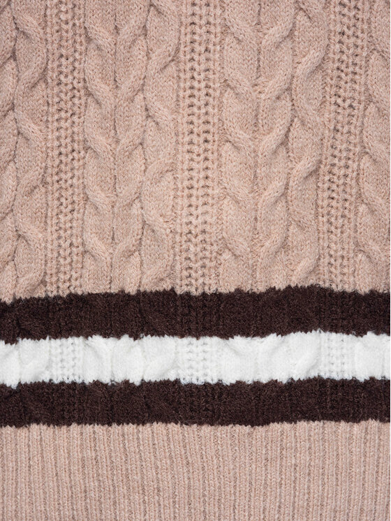 Ombre Ombre Sweter OW-SW-E0023 Brązowy jasny Regular Fit