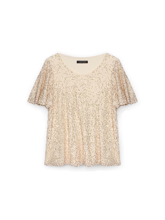 Fiorella Rubino Fiorella Rubino T-Shirt G223L008528N002 Złoty Boxy Fit