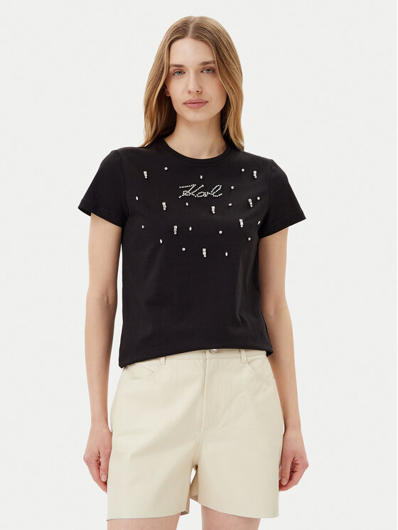 KARL LAGERFELD KARL LAGERFELD Tričko A2W17120 Čierna Regular Fit