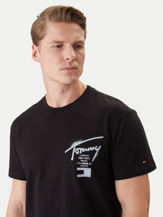 Tommy Jeans Tommy Jeans Tricou DM0DM22553 Negru Regular Fit