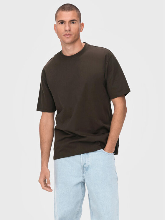 Only & Sons T-krekls Fred 22022532 Brūns Relaxed Fit