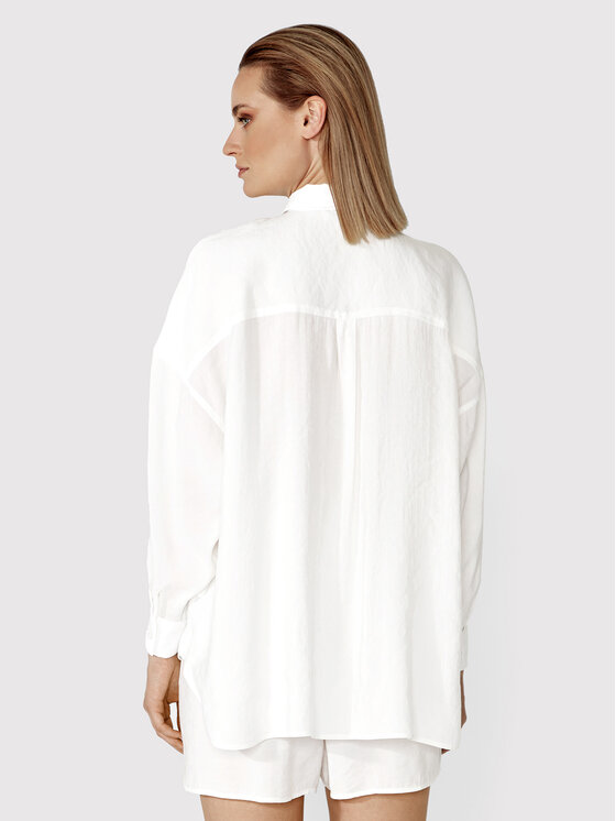 Simple Simple Сорочка KOD005 Білий Relaxed Fit