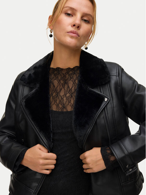 Vero Moda Vero Moda Geacă din imitație de piele Hailey 10250405 Negru Regular Fit