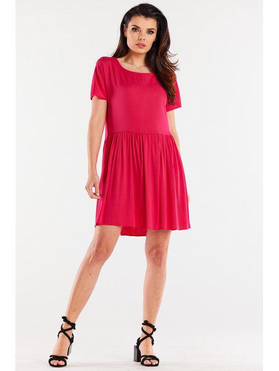 Awama Awama Sukienka letnia A517 Fioletowy Basic Fit