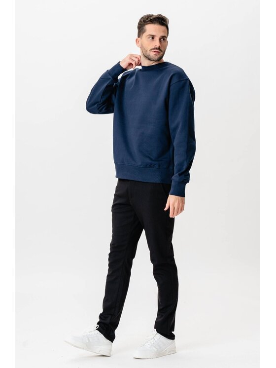 TeeShoppen TeeShoppen Sweter 'Basic Collection' Granatowy Regular Fit